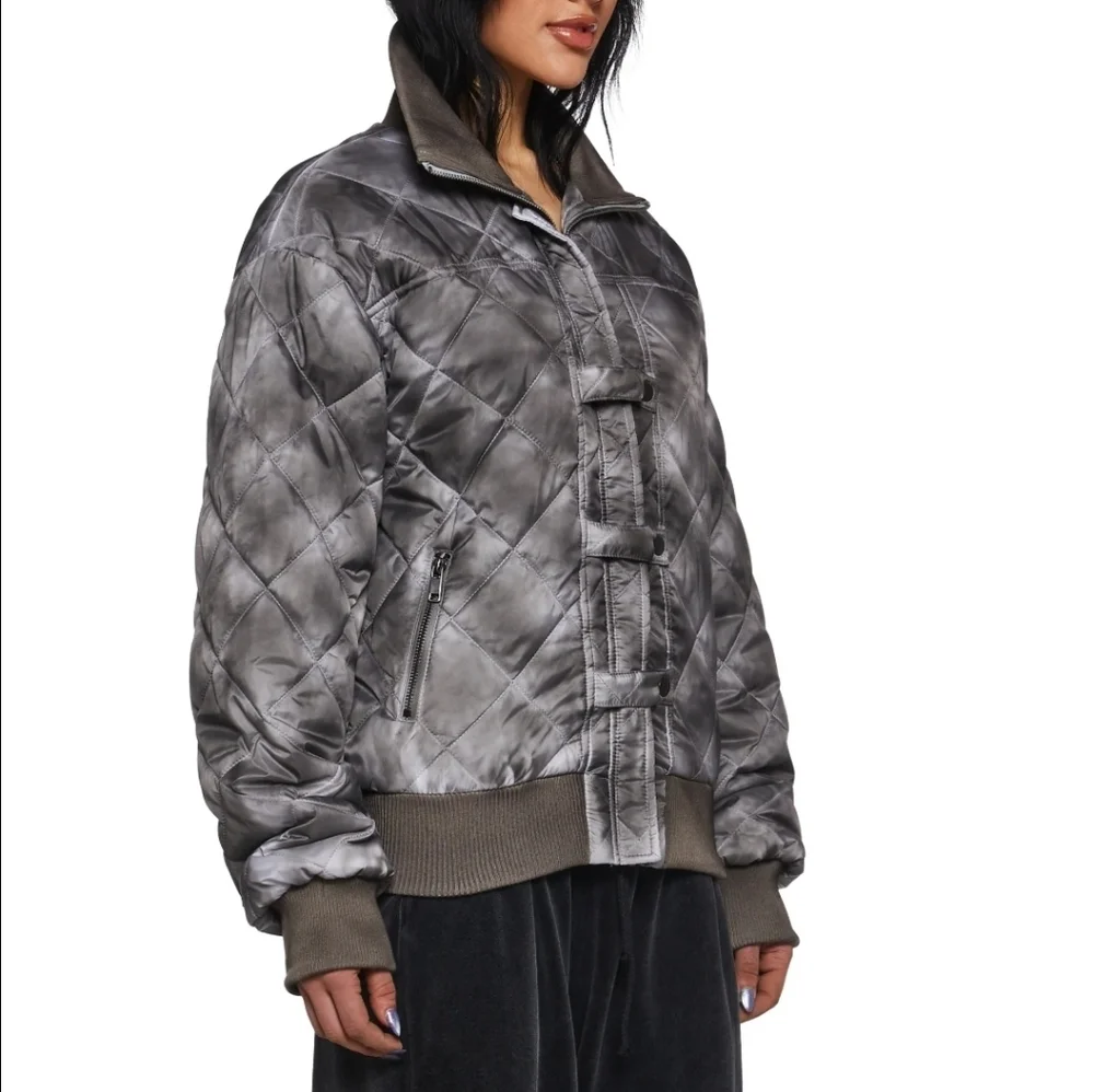 Darker Wavs Dolls Kill Chord Washed Puffer Jacket Bomber Jacket Style
